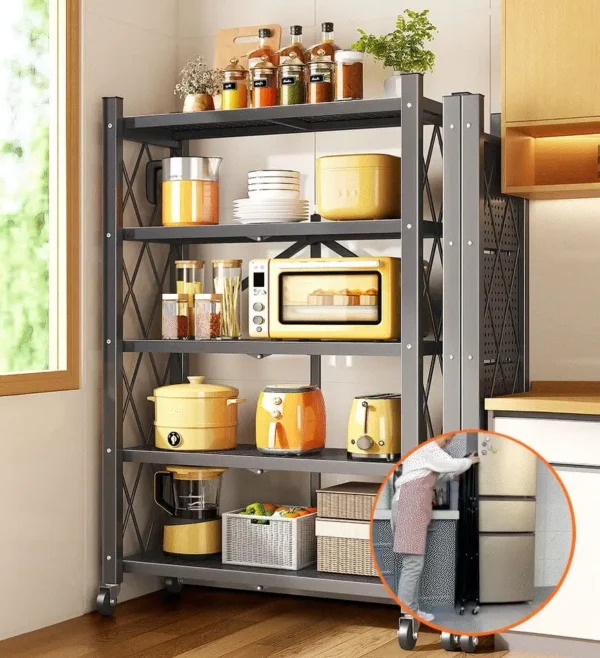 ToolMax™ - Foldable Metal Organizer Shelves with Wheels